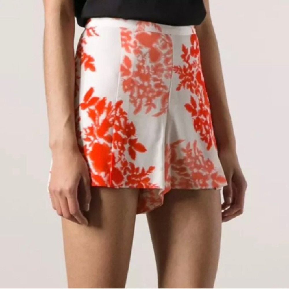 BY MALENE BIRGER orange and white silk shorts size 36